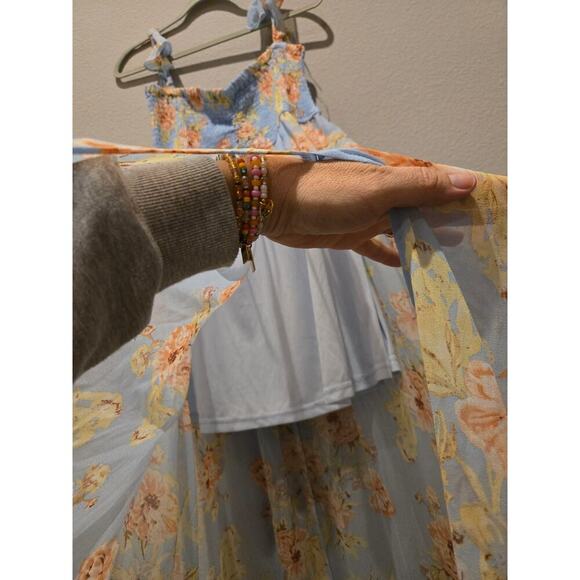 Aakaa Women's Floral Maxi Dress M Off Shoulder Casual Resort Bloomcore - Picture 5 of 9